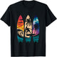 Tie Dye Surfboard Surfing Beach Summer Vibes Retro Style T-Shirt - T-Shirt | Black