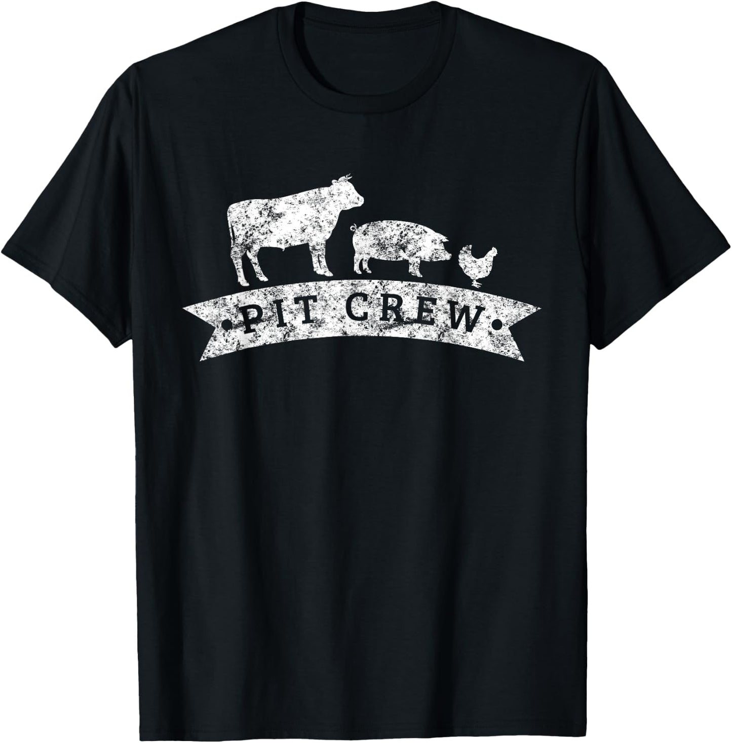 Vintage Pit Crew Funny BBQ Grilling T-Shirt - T-Shirt | Black