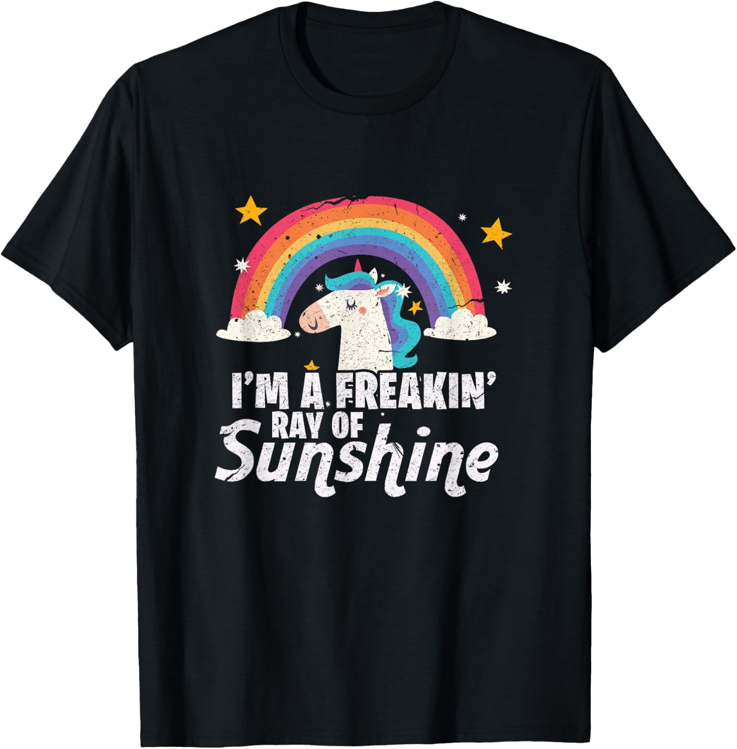 I'm A Freaking Ray Of Sunshine Shirt | Funny Unicorn Gift T-Shirt - T-Shirt | Black