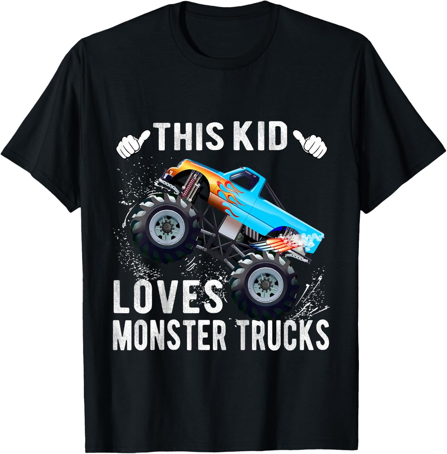 Kids This Kid Loves Monster Trucks Boys and Girls Gift T-Shirt - T-Shirt | Black