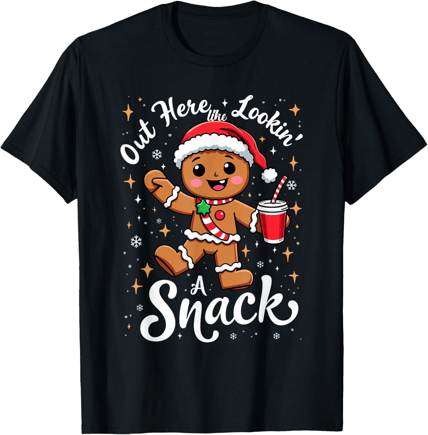 out here looking like a snack christmas funny BouJee Xmas T-Shirt - T-Shirt | Black