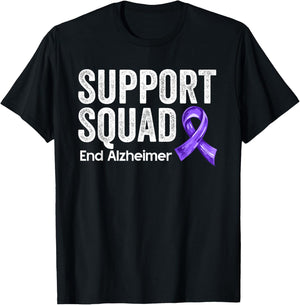 End ALZ Alzheimer's Awareness Dementia Support Squad Team T-Shirt - T-Shirt | Black