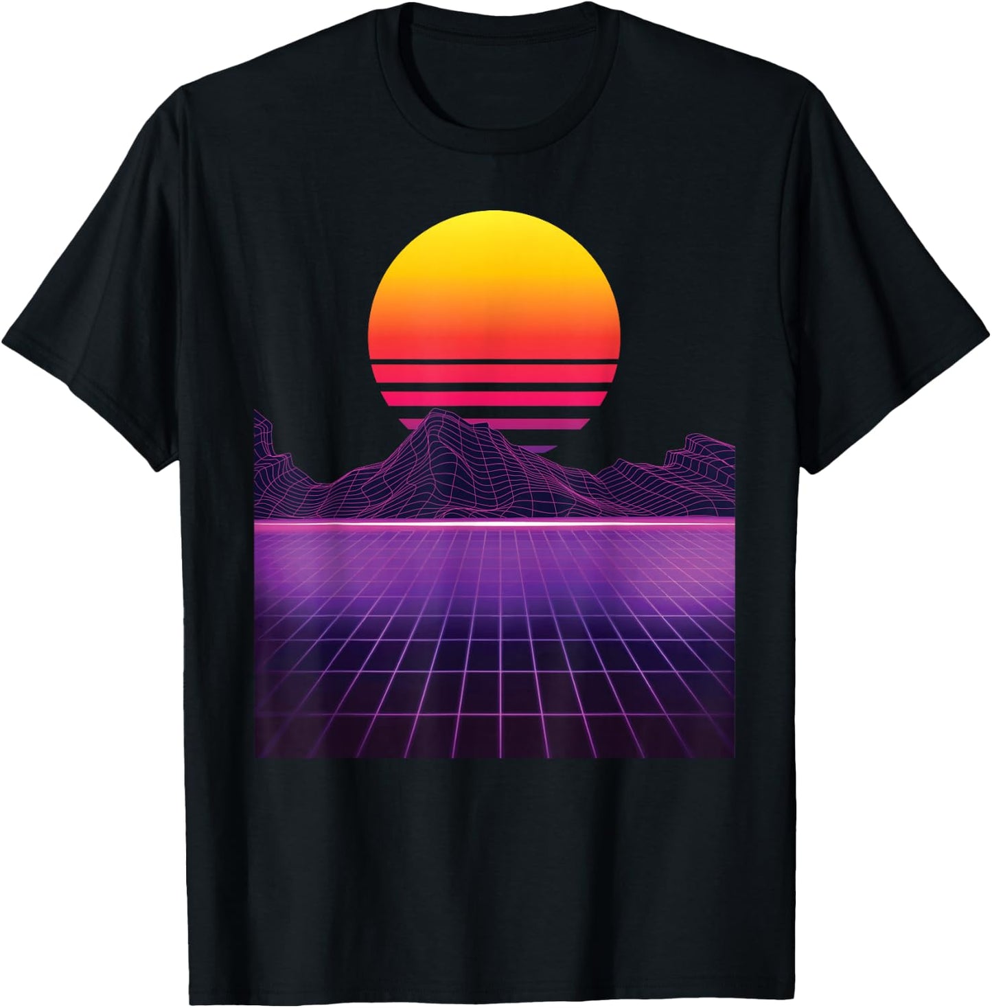 Outrun Synthwave Vaporwave Aesthetic 80's Retro T-Shirt - T-Shirt | Black