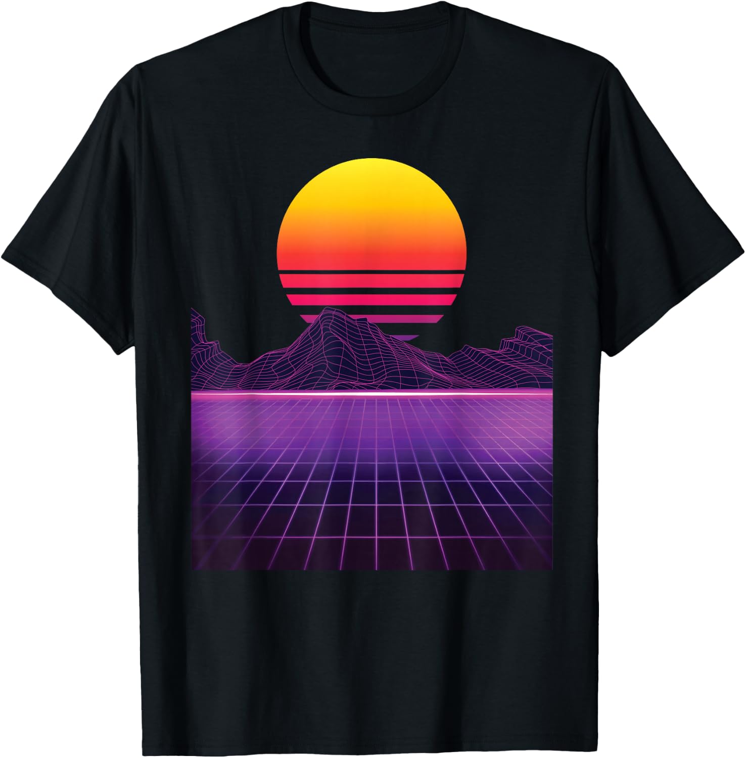 Outrun Synthwave Vaporwave Aesthetic 80's Retro T-Shirt - T-Shirt | Black