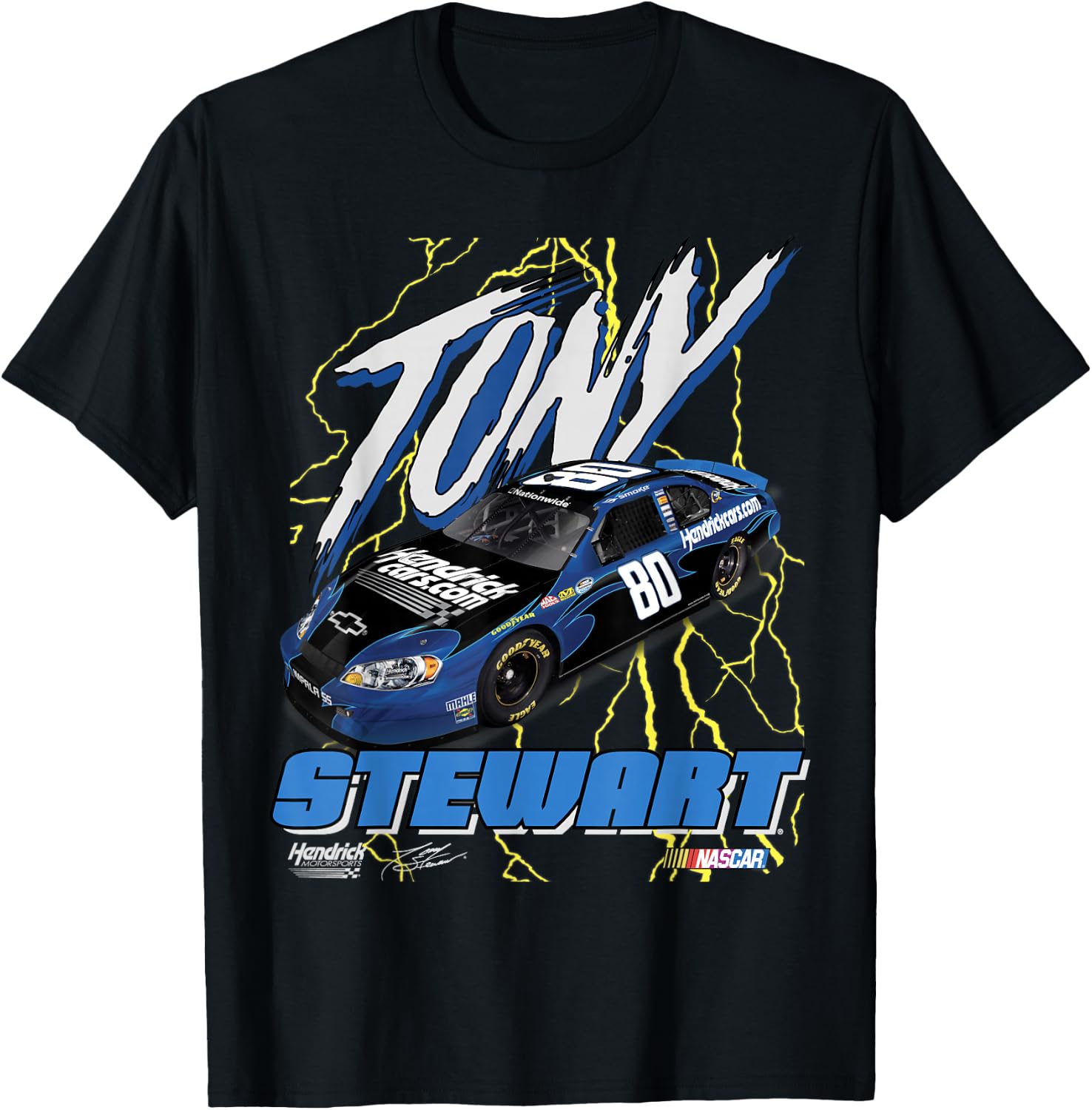 Hendrick Motorsports Tony Stewart Lightning #80 Poster T-Shirt - T-Shirt | Black