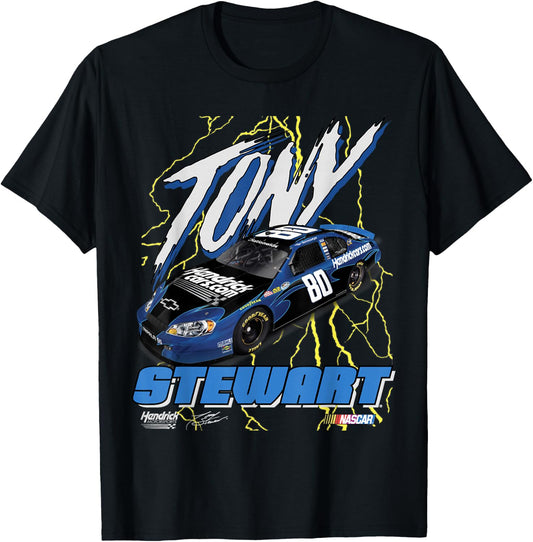 Hendrick Motorsports Tony Stewart Lightning #80 Poster T-Shirt - T-Shirt | Black