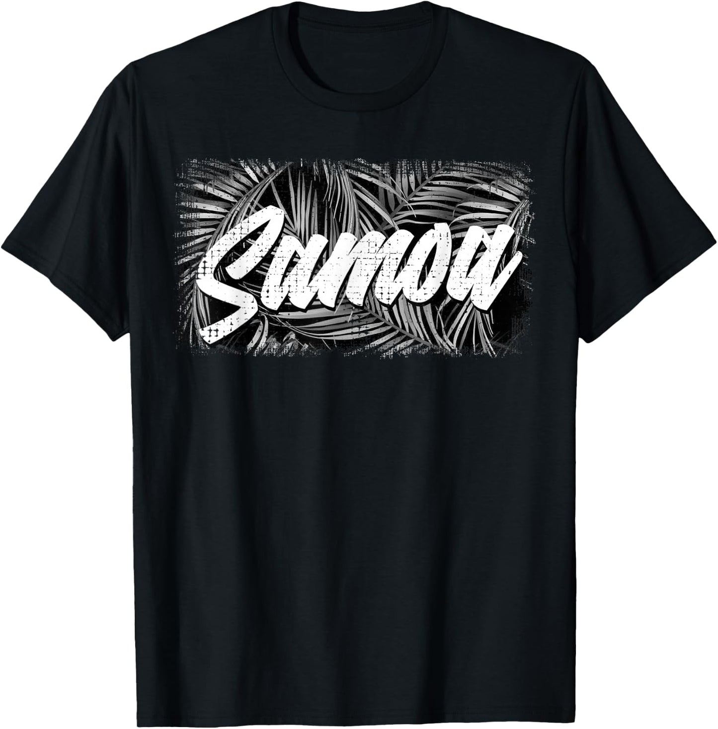 Retro Palm Samoa T Shirt Samoan Shirt T-Shirt - T-Shirt | Black