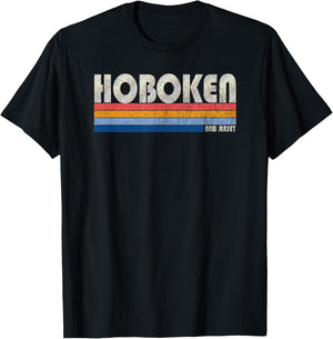 Vintage 70s 80s Style Hoboken NJ T-Shirt - T-Shirt | Black