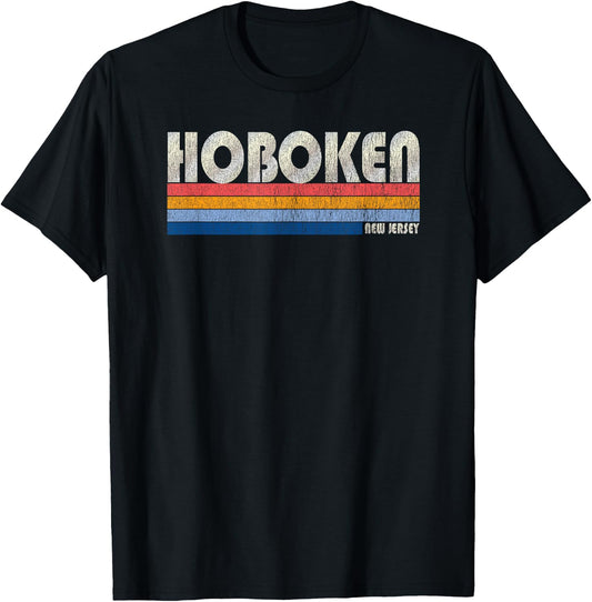 Vintage 70s 80s Style Hoboken NJ T-Shirt - T-Shirt | Black
