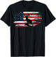 American Deer Hunter Patriotic Vintage US Flag Hunting T-Shirt - T-Shirt | Black