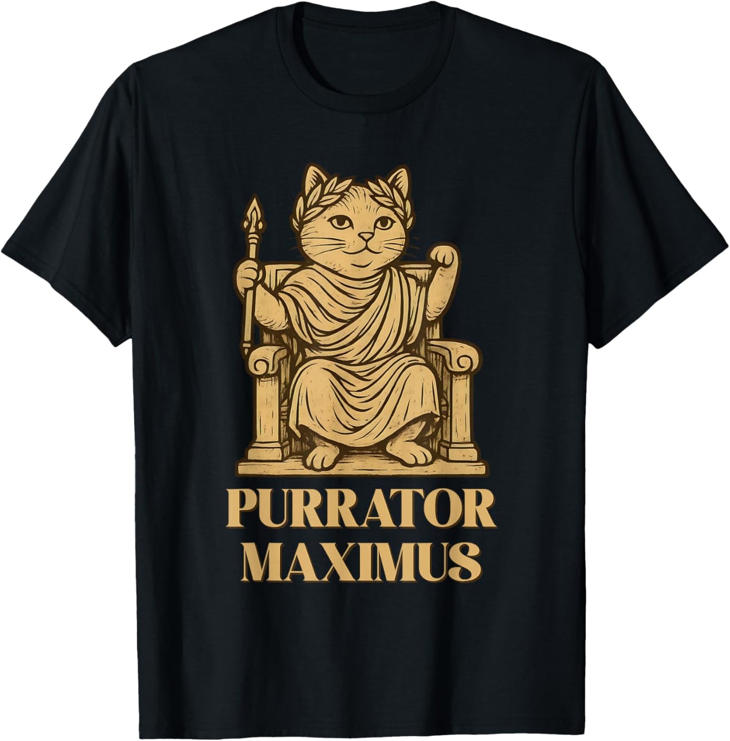 Funny Roman Emperor Cat History Teacher Ancient Cat Lover T-Shirt - T-Shirt | Black