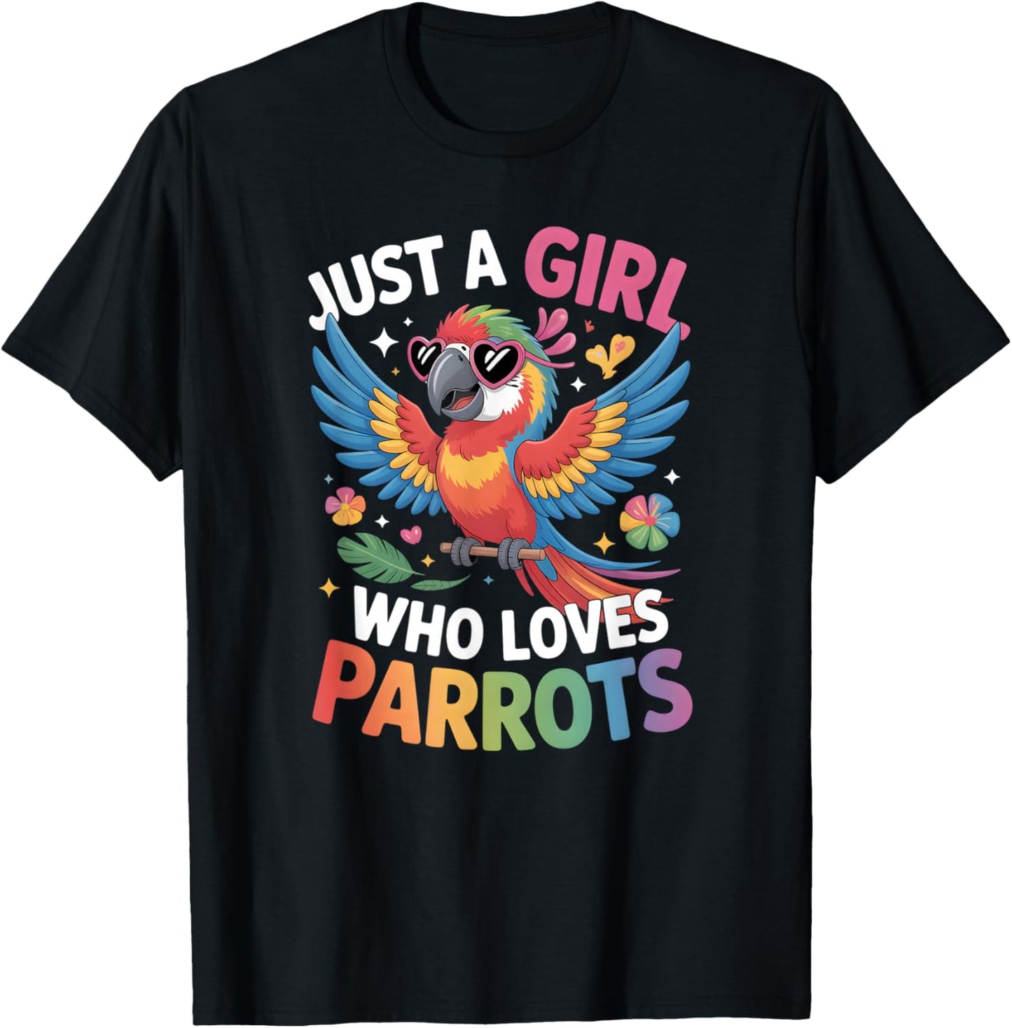 Girls Parrot T-Shirt - T-Shirt | Black