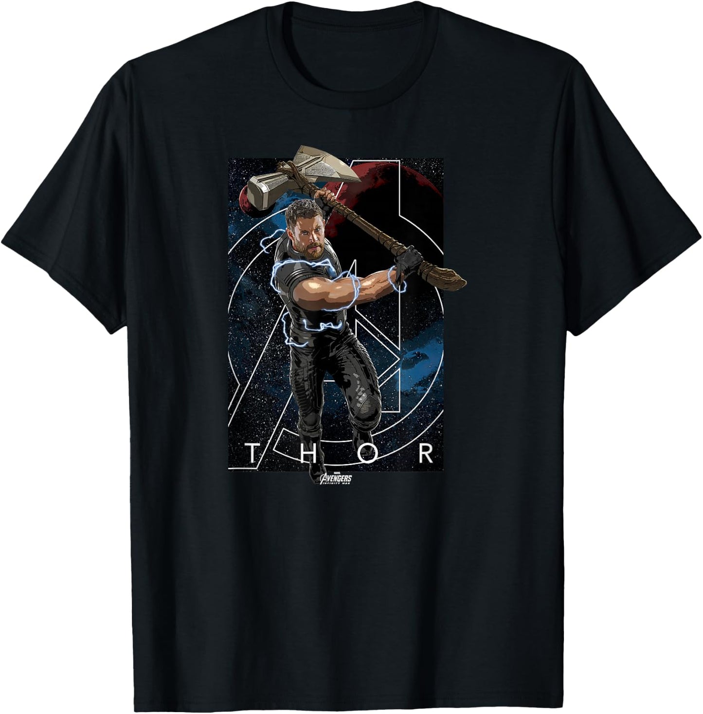Marvel Infinity War Thor Stormbreaker Galaxy Graphic T-Shirt - T-Shirt | Black