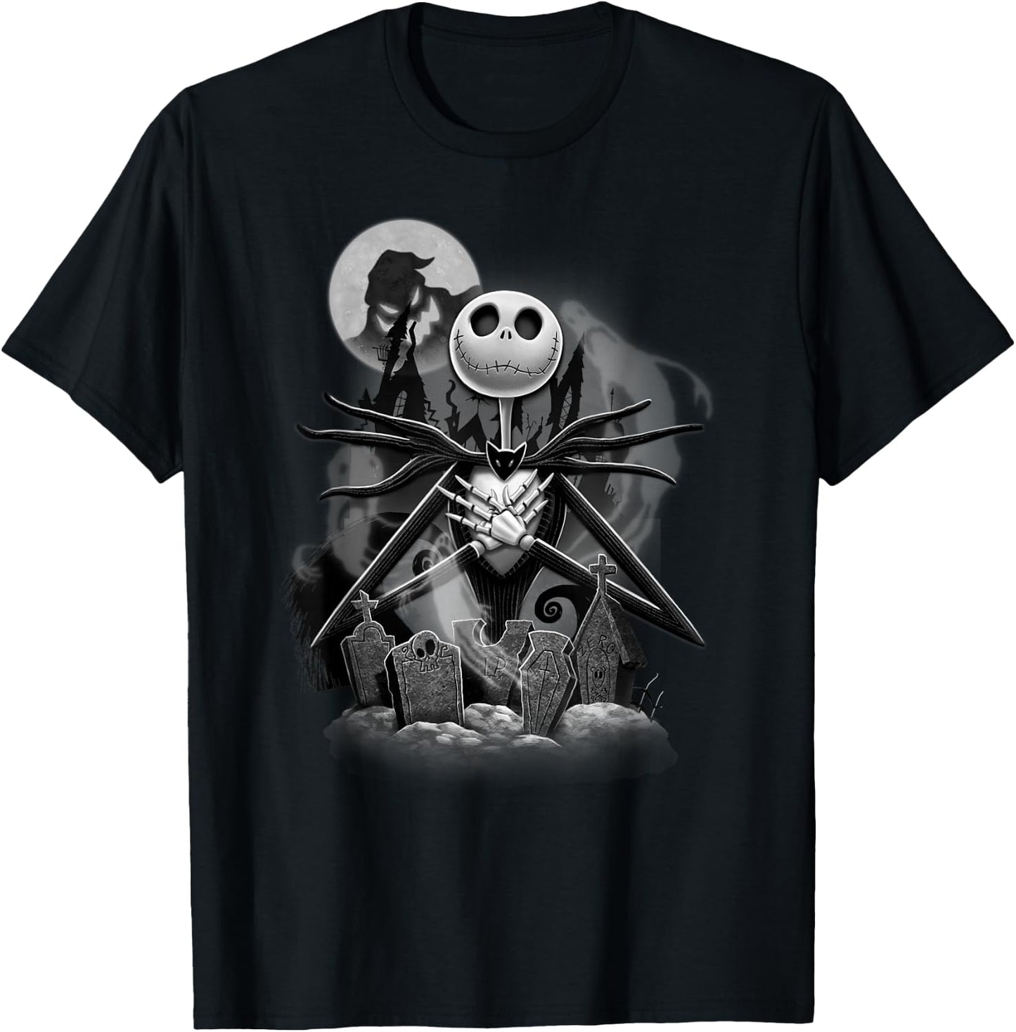 Disney - Nightmare Before Christmas Jack Night Scene T-Shirt - T-Shirt | Black
