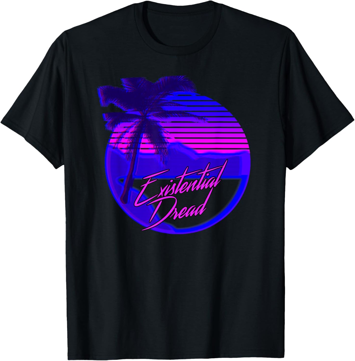 Vaporwave Existential Dread Retrowave Synthwave T-Shirt - T-Shirt | Black