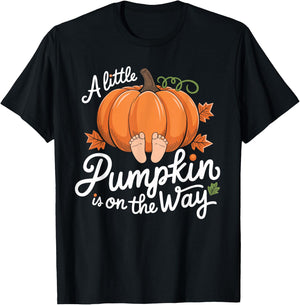 A Little Pumpkin is on the Way Halloween T-Shirt - T-Shirt | Black
