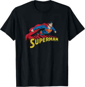Superman Flying Over T-Shirt - T-Shirt | Black