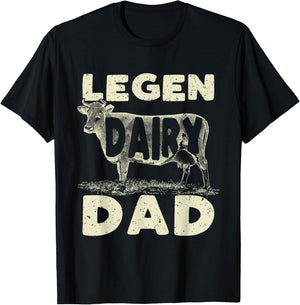 Legen Dairy Dad Cow Farmer Father's Day T-Shirt - T-Shirt | Black