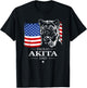 Funny Proud Akita Dad American Flag patriotic dog gift T-Shirt - T-Shirt | Black