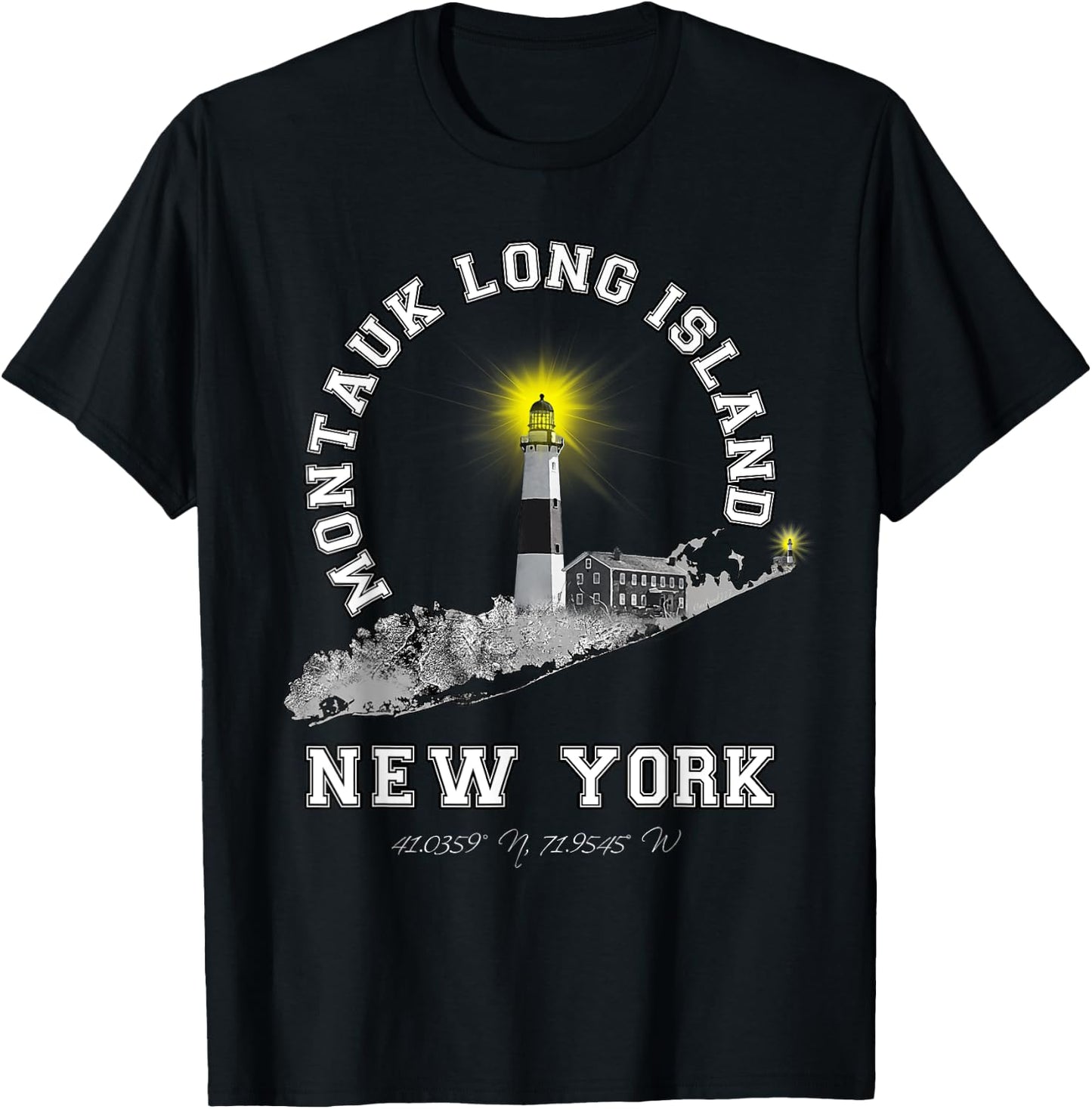Montauk Long Island NY Shirt T-Shirt - T-Shirt | Black