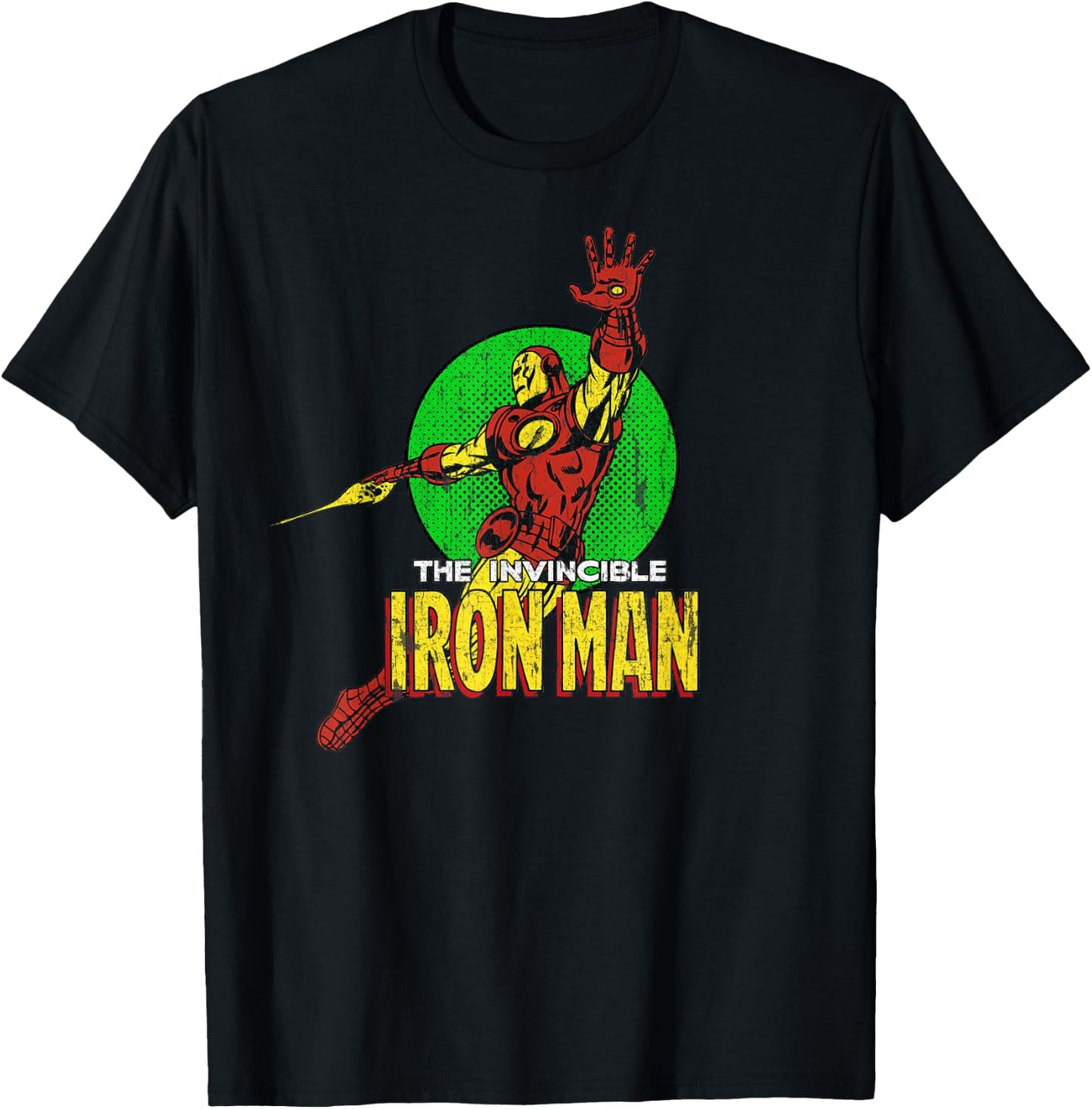 Marvel The Invincible Iron Man Retro Jetpack Badge Vintage T-Shirt - T-Shirt | Black