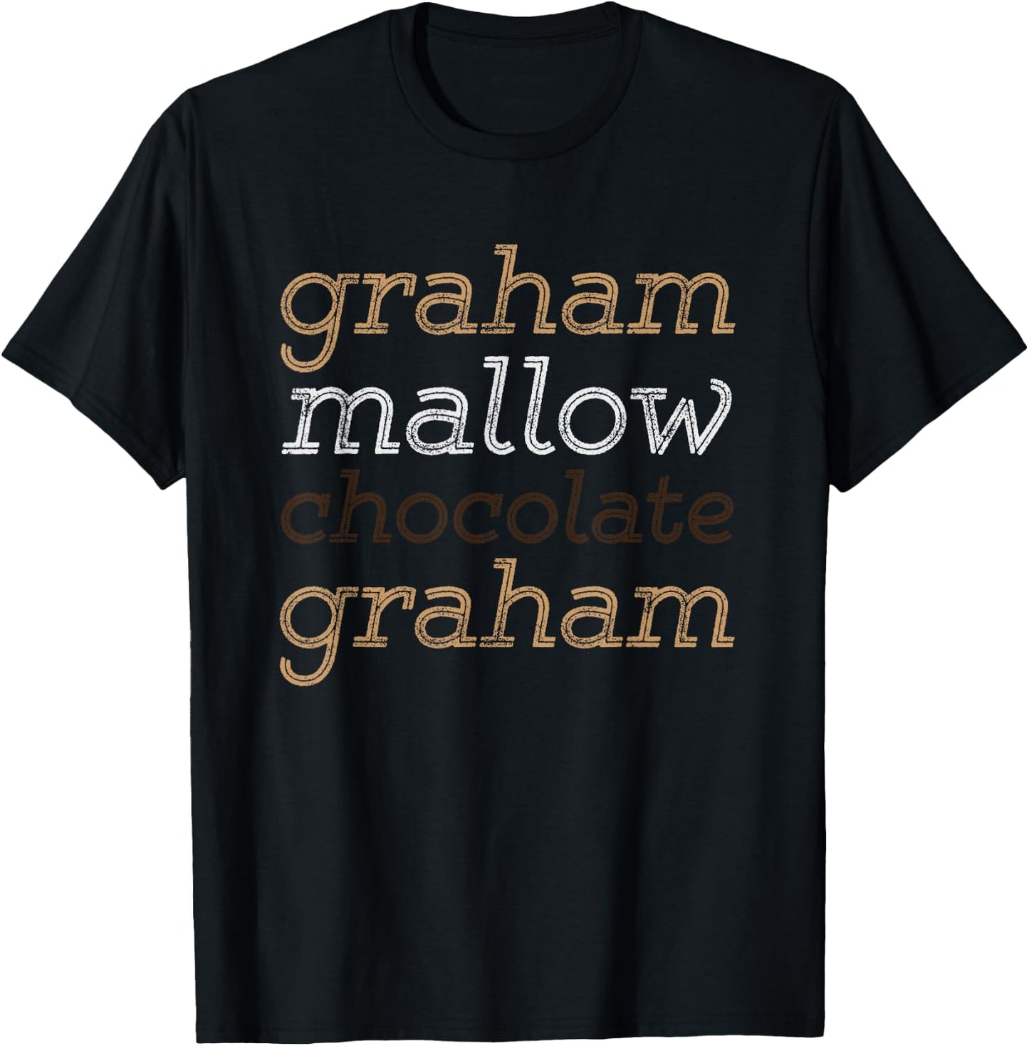 Funny Camping Smores Graham Cracker Marshmallow Chocolate T-Shirt - T-Shirt | Black
