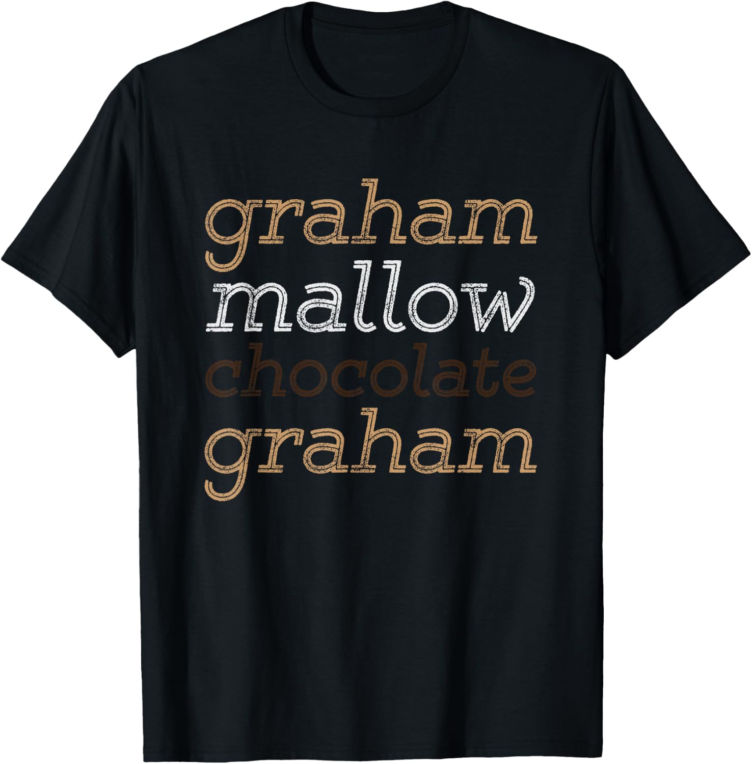 Funny Camping Smores Graham Cracker Marshmallow Chocolate T-Shirt - T-Shirt | Black