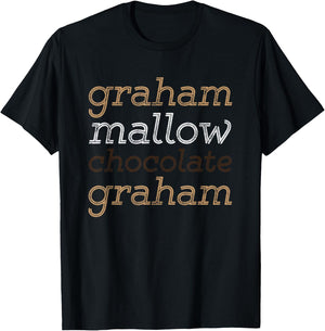 Funny Camping Smores Graham Cracker Marshmallow Chocolate T-Shirt - T-Shirt | Black