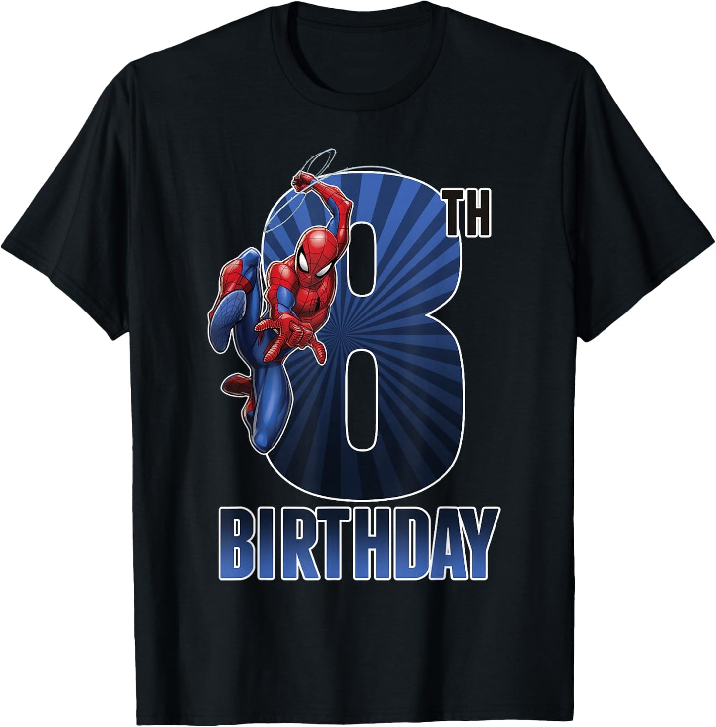 Marvel Spider-Man Swinging 8th Birthday Graphic T-Shirt - T-Shirt | Black