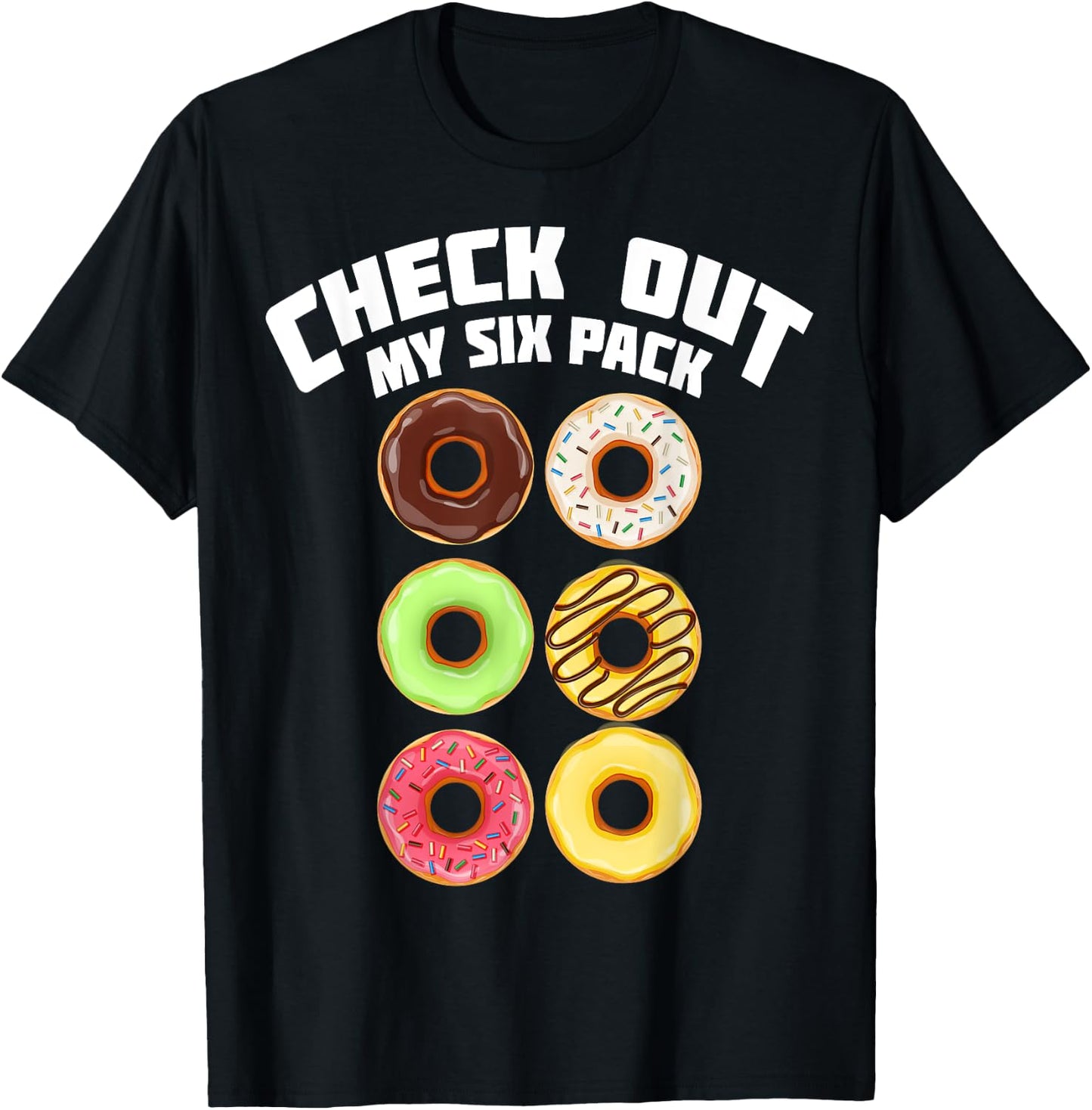 Cute Check Out My Six Pack Doughnut Abs Shirt Boys & Girls T-Shirt - T-Shirt | Black