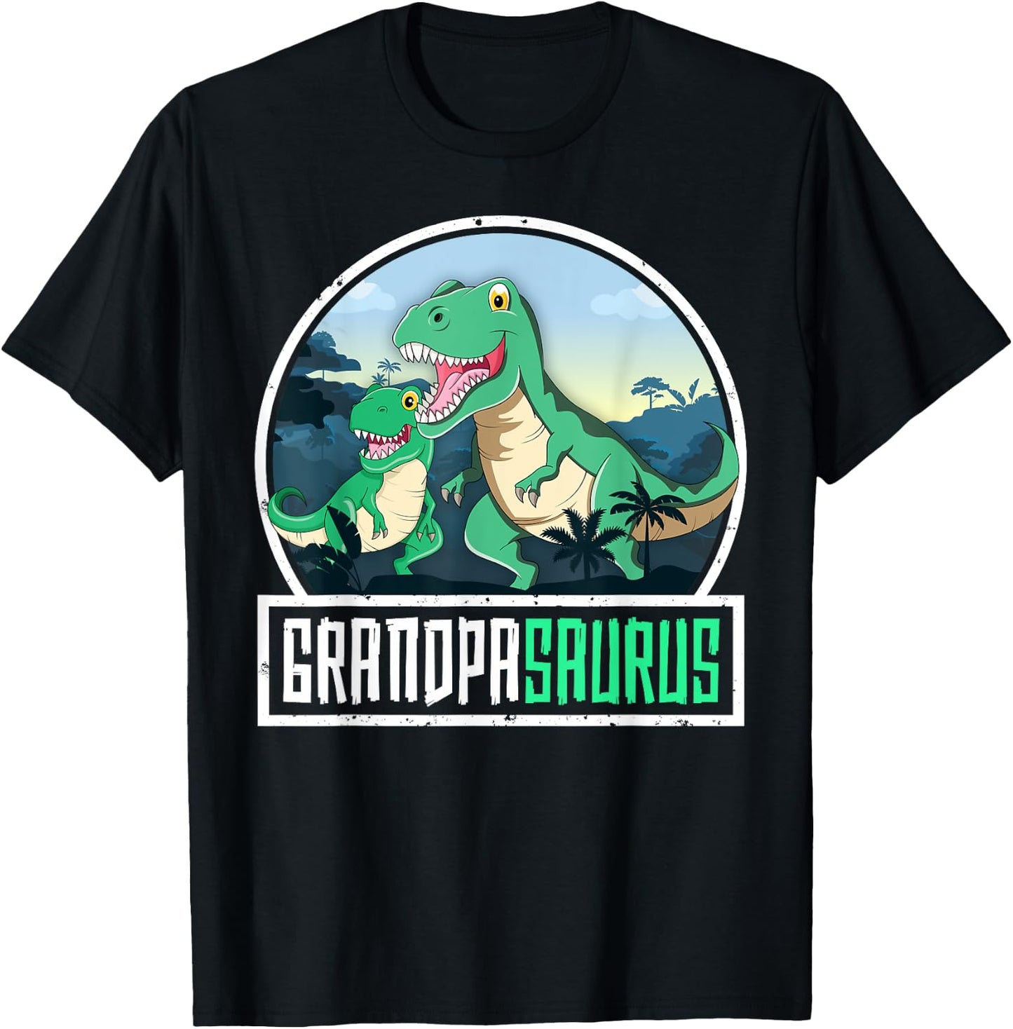 Grandpasaurus T-Rex Dinosaur Saurus Grandpa Matching Family T-Shirt - T-Shirt | Black