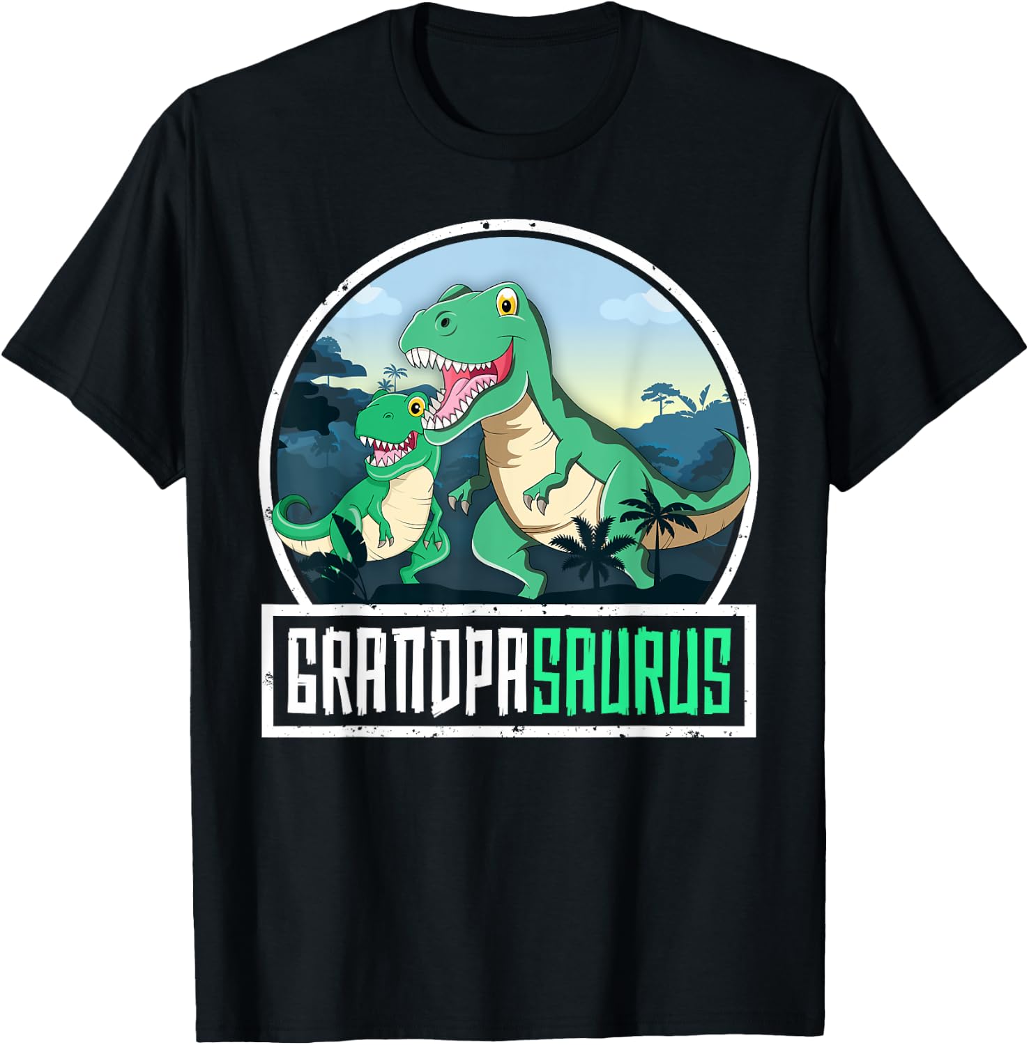 Grandpasaurus T-Rex Dinosaur Saurus Grandpa Matching Family T-Shirt - T-Shirt | Black