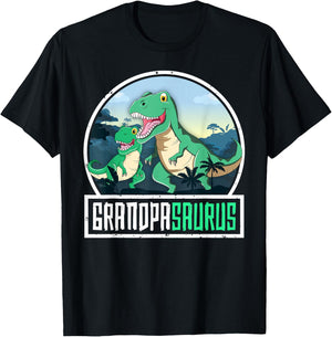 Grandpasaurus T-Rex Dinosaur Saurus Grandpa Matching Family T-Shirt - T-Shirt | Black