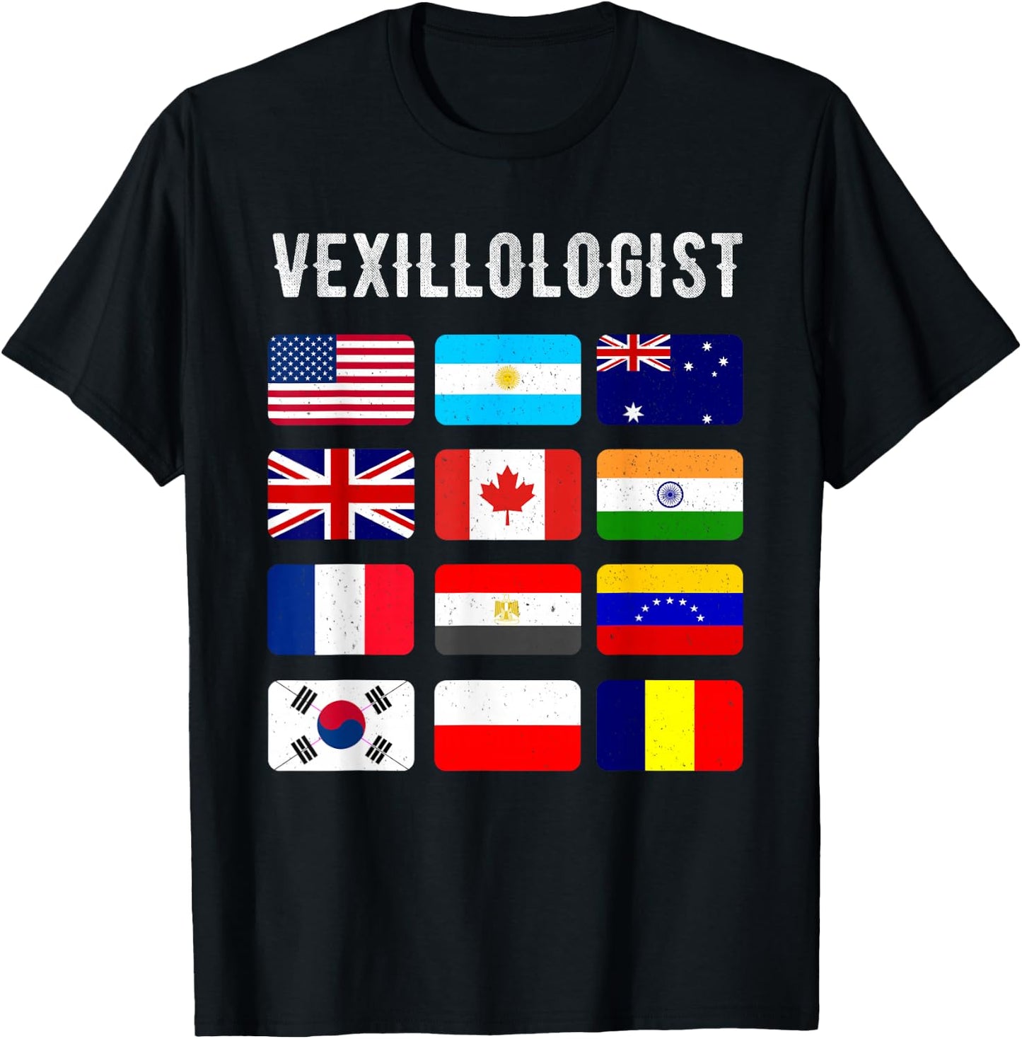 Vexillologist Vexillology Love Shirt Flag Collection T-Shirt - T-Shirt | Black