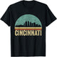 Retro Vintage Cincinnati Shirt Skyline 70s 80s Souvenir T-Shirt - T-Shirt | Black