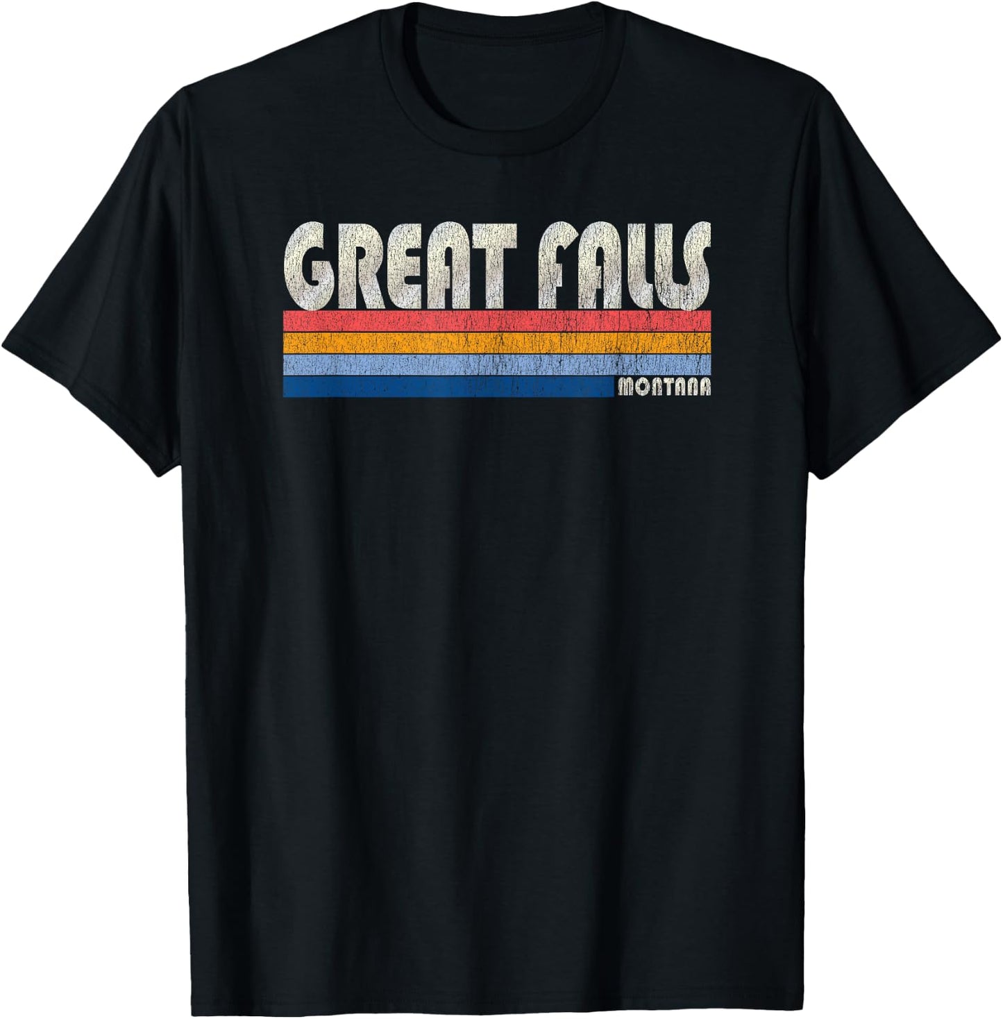 Vintage 70s 80s Style Great Falls MT T-Shirt - T-Shirt | Black