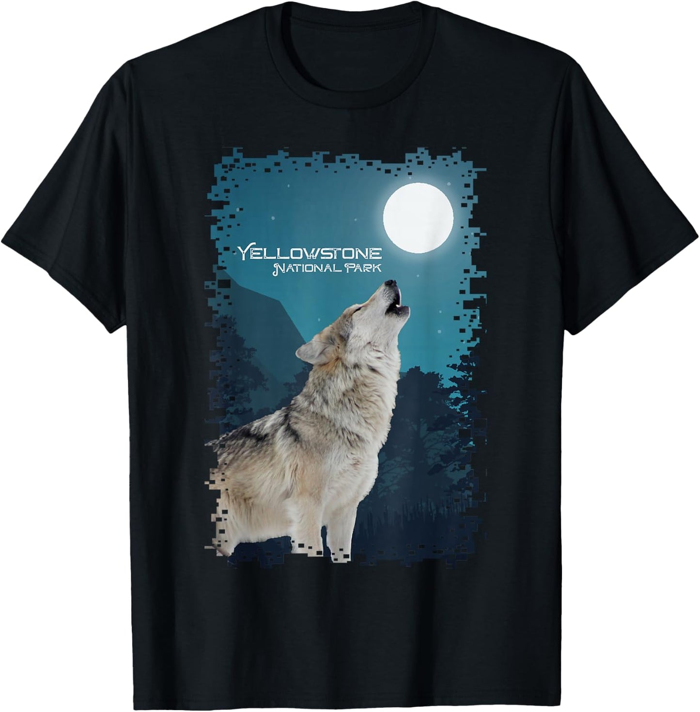 Yellowstone National Park Wolf Souvenir Memorabilia Gift T-Shirt - T-Shirt | Black