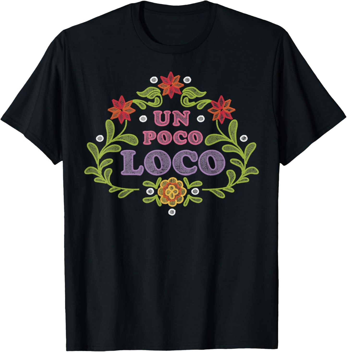 Disney Pixar Coco Un Poco Loco Embroidery T-Shirt - T-Shirt | Black