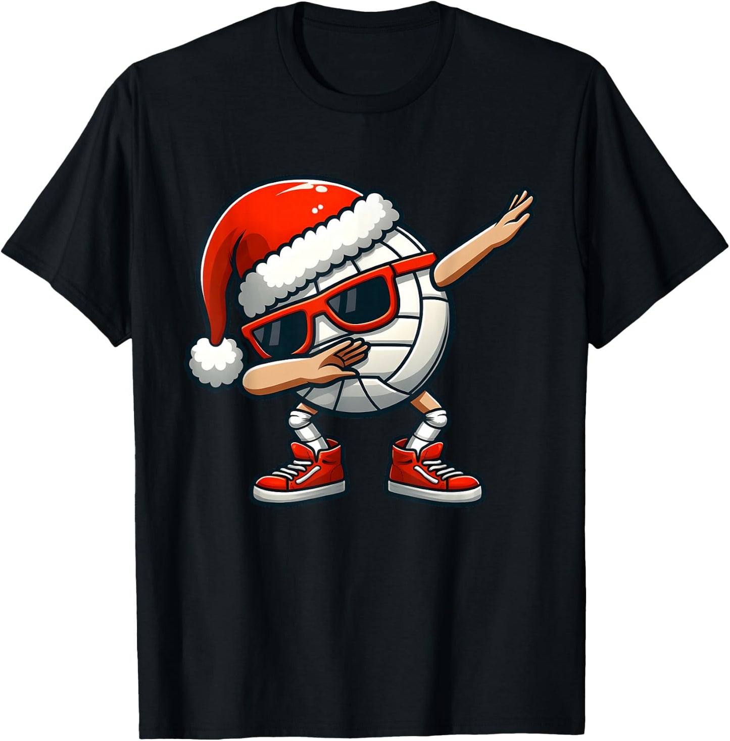 Volleyball Santa Hat Dabbing Funny Toddler Boys Christmas T-Shirt - T-Shirt | Black