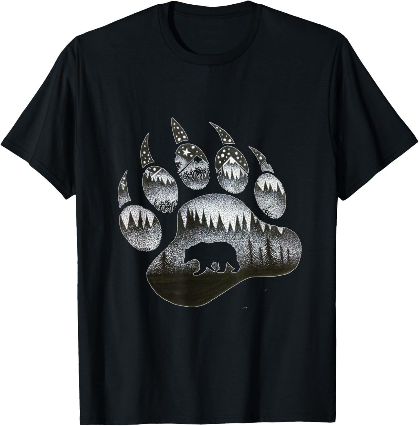 Touching Ghost of the Spirit Bear Paw T Shirt T-Shirt - T-Shirt | Black