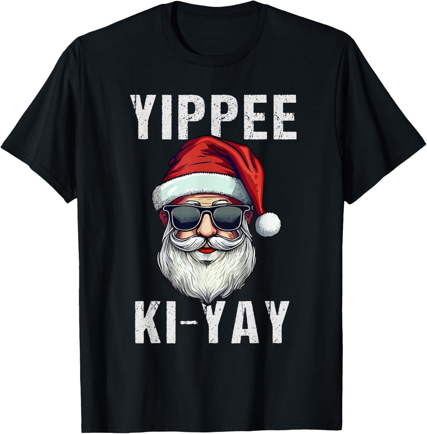 Funny Christmas Sweater Yippee-Ki-Yay Xmas , -Adults, -Kids, Black, Small, Short Sleeve, , Christmas, Funny Christmas T-Shirt - T-Shirt | Black