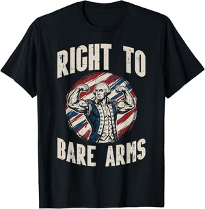 Washington Right to Bare Arms 4th of July Workout Men Women T-Shirt - T-Shirt | Black
