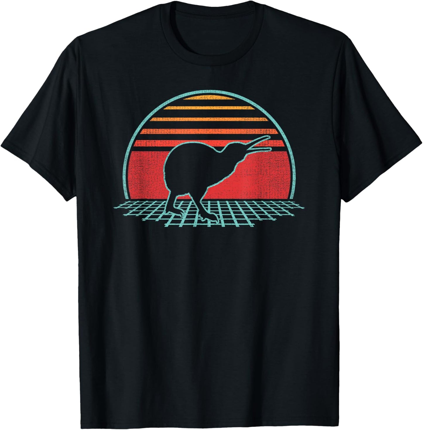 Kiwi Bird Lover Animal Retro Vintage 80s Style T-Shirt - T-Shirt | Black