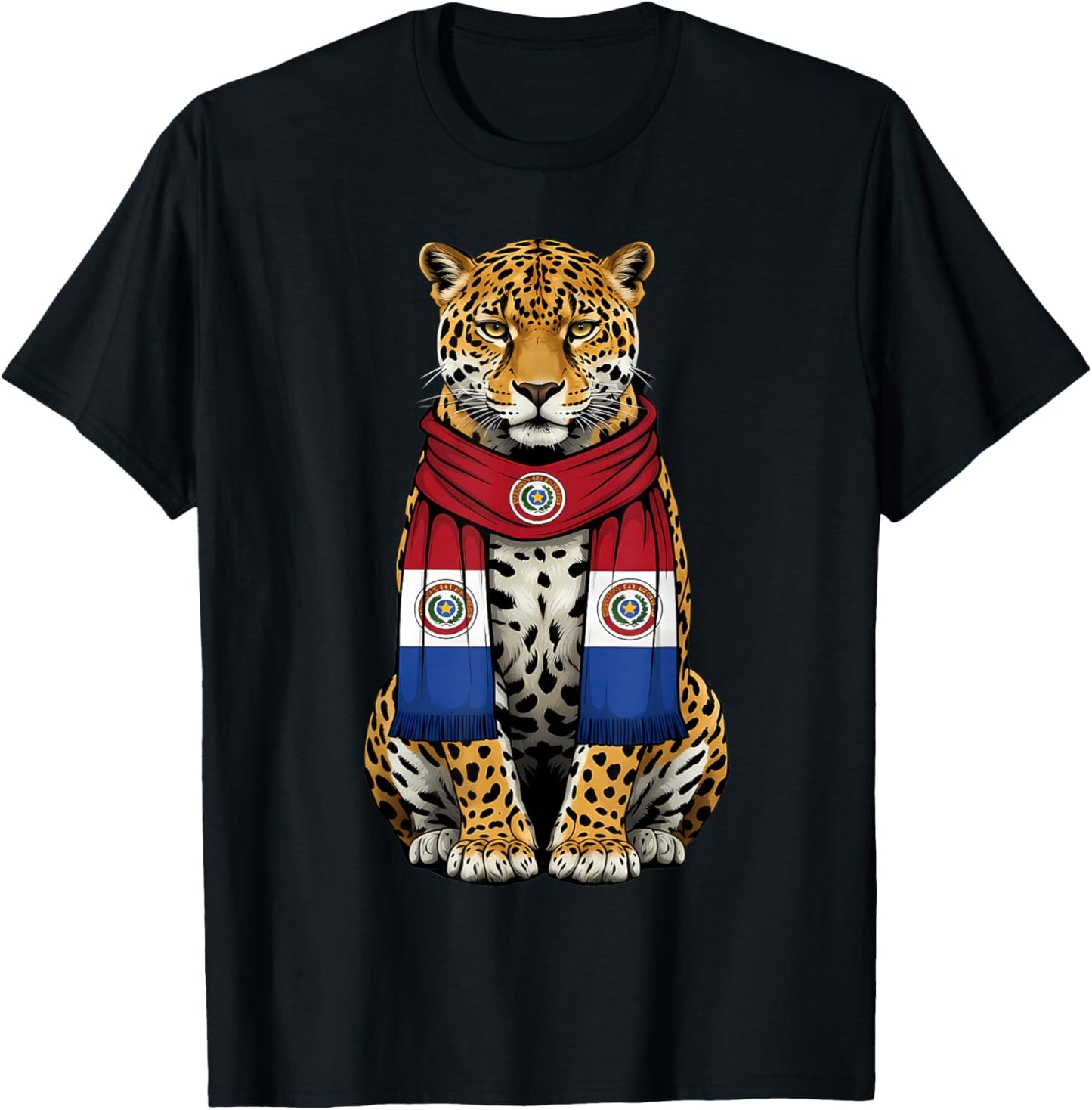 Paraguay Flag Leopard Paraguayan Pride T-Shirt - T-Shirt | Black