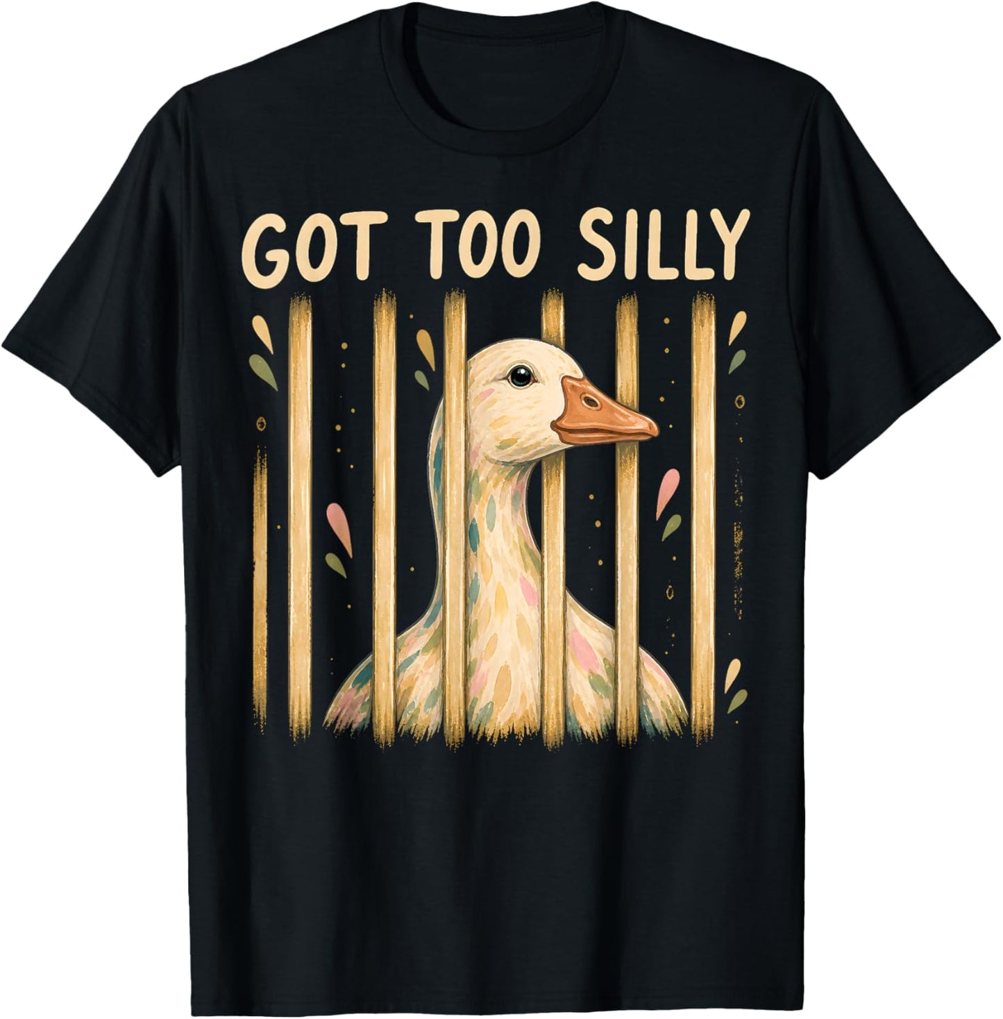 Got Too Silly Funny Goose Meme Style Animal Lovers T-Shirt - T-Shirt | Black