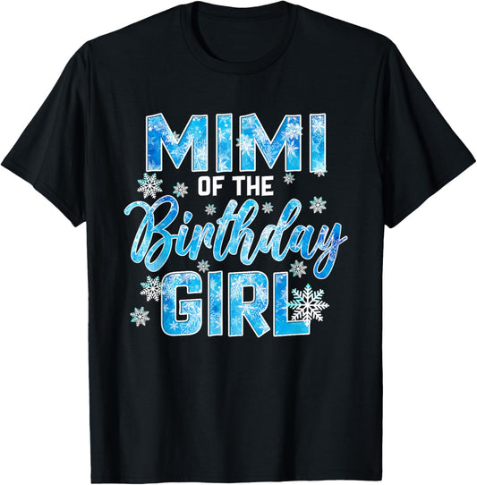 Mimi of The Birthday Girl Snowflakes Themed Matching T-Shirt - T-Shirt | Black