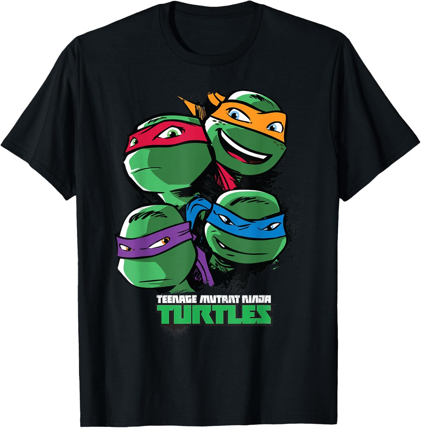 Teenage Mutant Ninja Turtles Large Character Faces T-Shirt - T-Shirt | Black