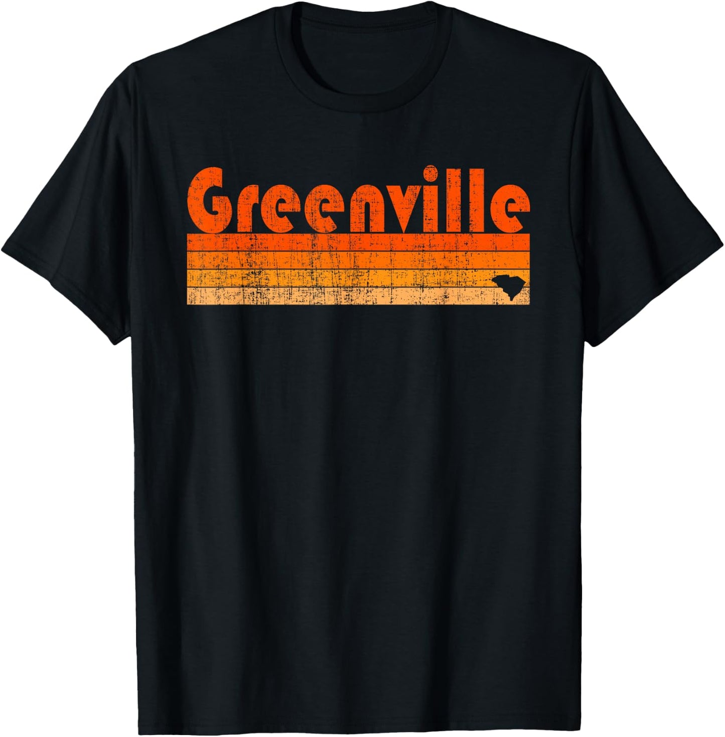 Retro 80s Style Greenville SC T-Shirt - T-Shirt | Black