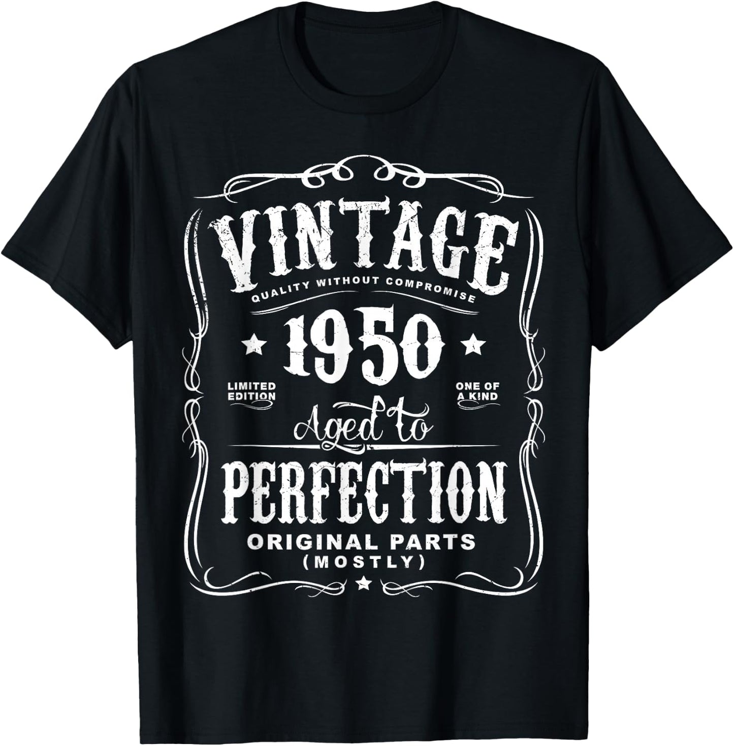 Vintage Made in 1950 68th Birthday Gift T-Shirt - T-Shirt | Black