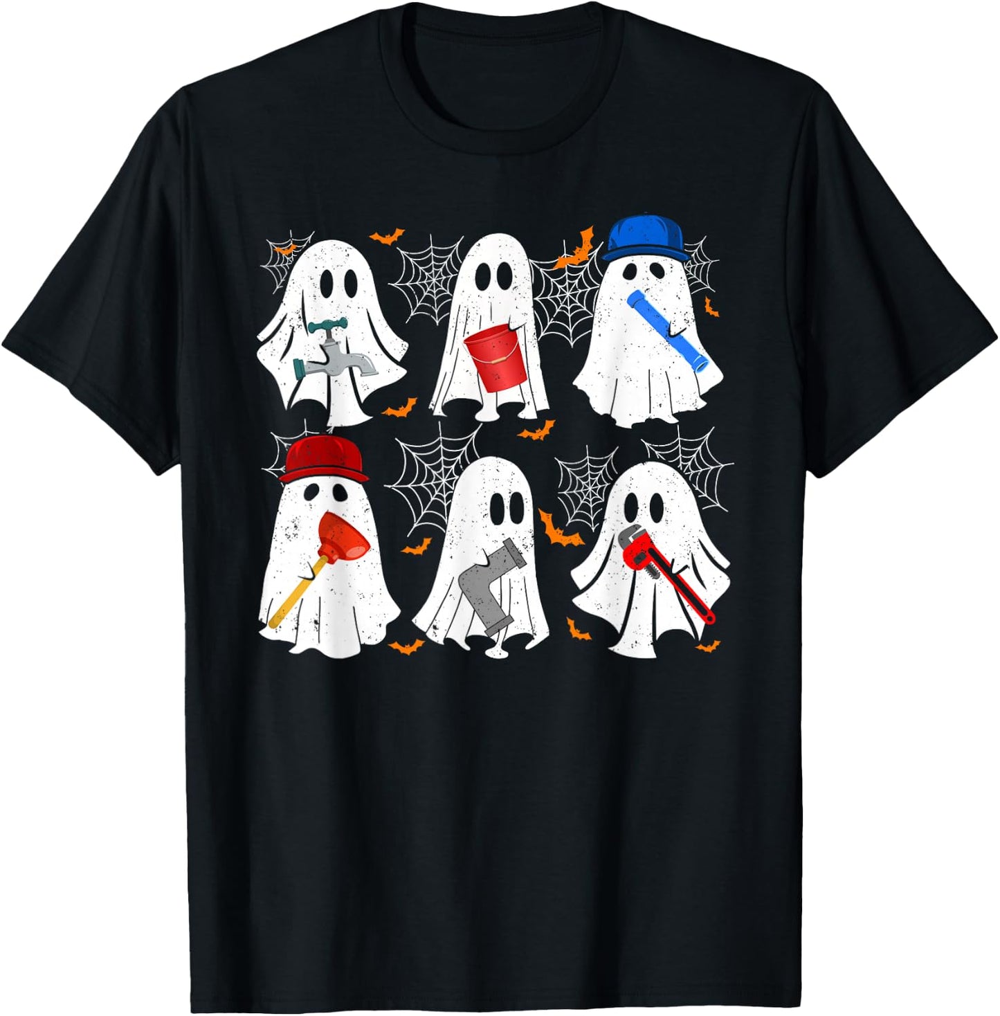 Ghost Plumber Funny Plumbing Halloween Costume Women T-Shirt - T-Shirt | Black